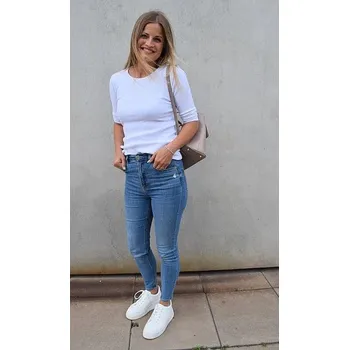 Dámské tričko tričko M.ASCH-Be original Ribbed 3/4 - White XS