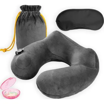 Cestovní polštářek 3v1 Cestovní sada Basic Polštář, špunty a škraboška