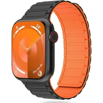 Řemínek na hodinky Tech-Protect | Tech-Protect Iconband Magnetic reminek na Apple Watch 42/44/45/49mm, black/orange