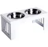 Miska pro psa PawHut D08-015WT stojan s nerezovými miskami 2x 2 l