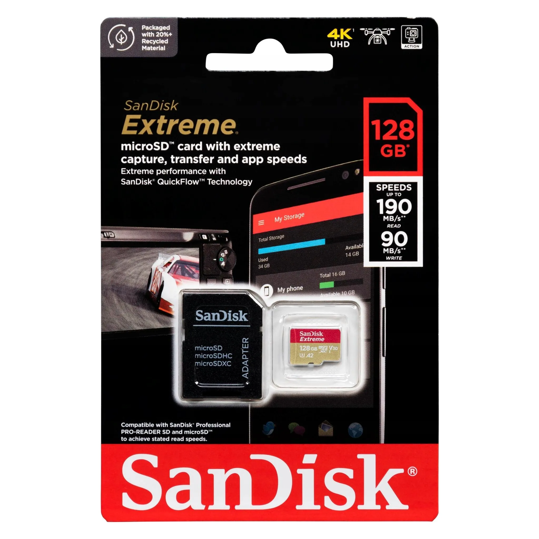Fotografie 9 - Paměťová karta SanDisk Extreme microSDXC 128 GB UHS-I U3 V30 SDSQXAA-128G-GN6MA + SD adaptér