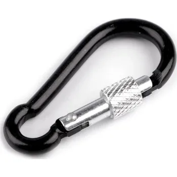 Kovová karabina s pojistkou 2 kusy - 2 černá