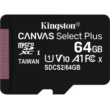 Paměťová karta microSDXC 64GB Kingston Canvas Select bez Adaptéru 740617298963