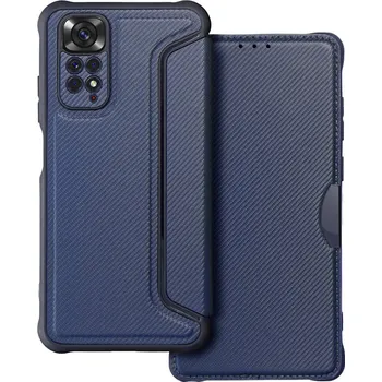 Forcell Luxusní karbonové knížkové pouzdro Razor Book pro XIAOMI Redmi NOTE 11 / 11S , modrá 5903396171888