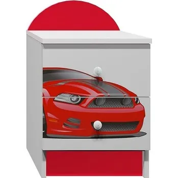 Noční stolek Noční stolek ČERVENÝ SPORŤÁK (Zelená / bílá )