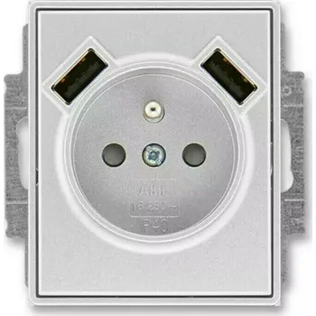 vypínač Zásuvka 230 V s USB jednonásobná ABB Time titan