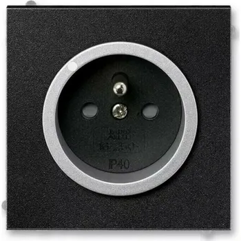 Elektrická zásuvka Zásuvka 230 V jednonásobná ABB Neo IP 40 s optickou signalizací onyx/titanová