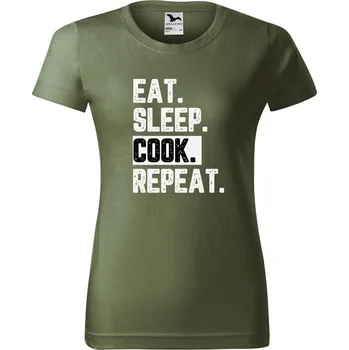 DOBRÝ TRIKO Dámské tričko s potiskem Cook Barva: Khaki, Velikost: M