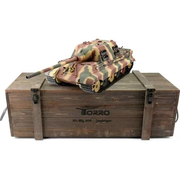 RC model tanku TORRO RC stíhač tanků 1:16 Jagdtiger kamufláž (BB, PROFI kovový model)