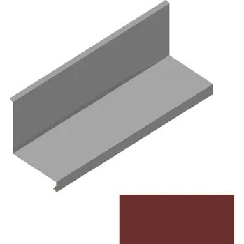 Střešní lemovaní Lemování ke zdi rovnoběžné s okapem RS250Q-120 SP 35 TEX s okapnicí 2R17A cihlově hnědá