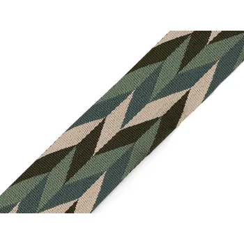 Oboustranný popruh šíře 50 mm, barva 3 zelená šalvěj tmavá zelená