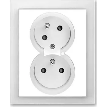 Elektrická zásuvka Zásuvka 230 V dvojnásobná ABB Neo IP 40 s optickou signalizací bílá/ledová bílá
