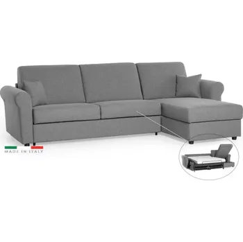 Sedací souprava Rohová sedací souprava SAVONA s rozkladem na každodenní spaní, šedá (penelope 22), 140