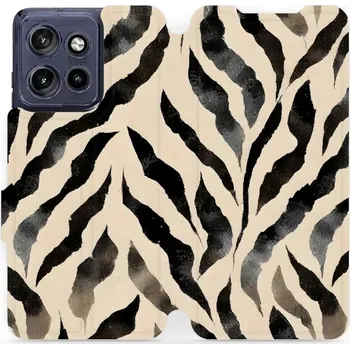 Pouzdro na mobilní telefon Flipové pouzdro Mobiwear - Motorola Edge 50 Neo - VA53S Zebří (Knížkové flip pouzdro, obal, kryt na mobil Motorola Edge 50 Neo - VA53S Zebří, materiál Umělá kůže + TPU - ochrana 360°, stojánek, silikonová vanička, magnetické zavírání)