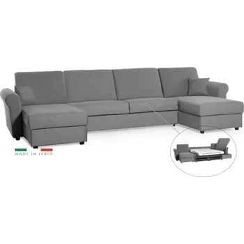 Sedací souprava Sedací souprava SAVONA U s rozkladem na každodenní spaní, šedá (penelope 22), 140