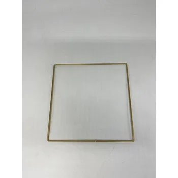 Vánoční dekorace Kovový dekorační rám zlatý 40 cm