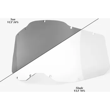 Motocyklové brýle plexi Racecraft 2/Accuri 2/Strata 2, 100% - USA (fotochromní, Anti-fog)