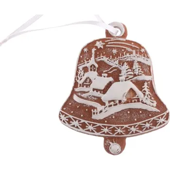 Vánoční dekorace Závěs Zvoneček 10cm perníkový, Padající hvězda