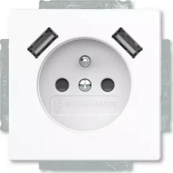 Elektrická zásuvka Zásuvka 230 V s USB jednonásobná ABB Future studio bílá