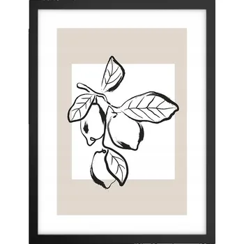 Obraz Obraz plakát v černém rámu do obýváku 30x40 citron foto plakáty na zeď