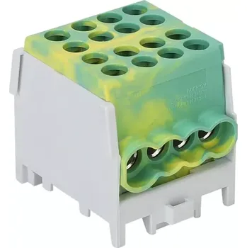 Tracon FLECU-25-16-4ZS Rozvodná svorka odbočná,na DINlištu, zeleno-žlutá (Tracon FLECU-25-16-4ZS)