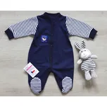 AMÁLKA Bavlněný overal s pruhy, tmavě modrý, pirát Velikost: 92