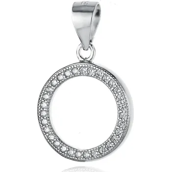 Přívěsek Stříbrný přívěsek kroužek se zirkony