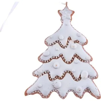 Vánoční dekorace Závěs Stromeček 10cm perníkový, polyresin