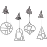 Vánoční ozdoby v sadě 4 ks Broste FILI - stříbrné