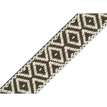 Oboustranný popruh šíře 38 mm, barva 1 olivová zeleň