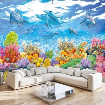 Fototapeta Solution Media 3D tapety - Delfíni MU476 3 - 3D Relief - Vliesová tapeta - 320g/m2