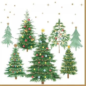 Papírový ubrousek Easy Life Papírový ubrousek Festive Trees 33×33 cm 20 ks