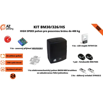 Pohon brány KIT BM30/326/HS - HIGH SPEED pohon pro posuvnou bránu do 400 kg