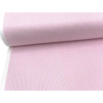 Mirtex Plátno košilovina HALENA 110/33329 Růžový proužek šíře 140cm Zbytková metráž
