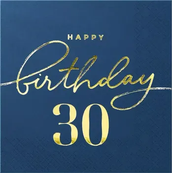 Papírový ubrousek Papírové ubrousky 30. narozeniny - Royal blue