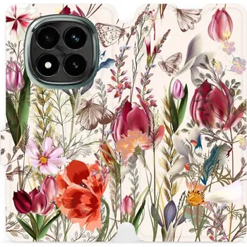 Pouzdro na mobilní telefon Flipové pouzdro Mobiwear - Xiaomi Redmi Note 14 Pro Plus 5G - MP01S Rozkvetlá louka (Knížkové flip pouzdro, obal, kryt na mobil Xiaomi Redmi Note 14 Pro Plus 5G - MP01S Rozkvetlá louka, materiál Umělá kůže + TPU - ochrana 360°, stojánek, silikonová vaničk