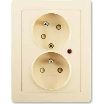 Elektrická zásuvka Zásuvka 230 V dvojnásobná ABB Swing L IP 40 s optickou signalizací krémová