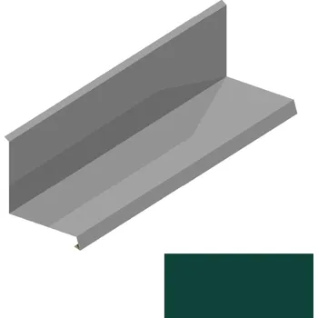 Střešní lemovaní Lemování ke zdi rovnoběžné s okapem RS250Q-105 SP 25 s okapnicí RAL 6005 zelená