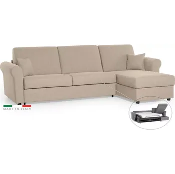 Sedací souprava Rohová sedací souprava SAVONA s rozkladem na každodenní spaní, béžová (penelope 02), 140