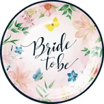 Talířky papírové Bride to be Flowers 18 cm 6 ks