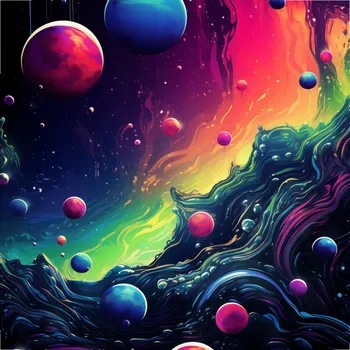 Plakát Plakát Kaleidoskop Galaxií bez rámu 60 x 60 cm