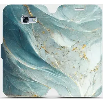 Pouzdro na mobilní telefon Knížkové flip pouzdro Mobiwear - Samsung Galaxy A5 2017 - VP34S Zelenkavý a zlatavý mramor - VÝPRODEJ (Flip obal, kryt, pouzdro Mobiwear na mobilní telefon Samsung Galaxy A5 2017 s motivem VP34S Zelenkavý a zlatavý mramor)