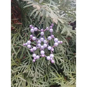 Vánoční dekorace sněhová vločka fialová