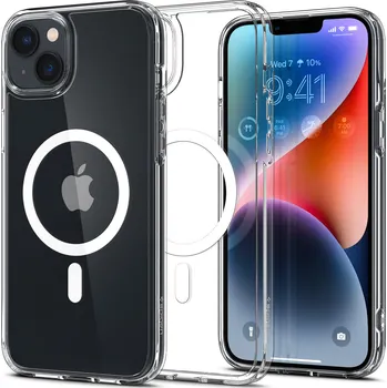 Pouzdro na mobilní telefon Spigen Ultra Hybrid MagSafe pro Apple iPhone 14 průhledné/bílé