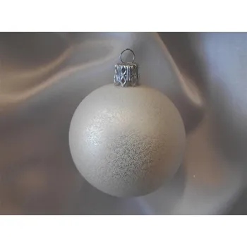 Vánoční ozdoba Vánoční ozdoby Malá vánoční koule se vzorem 6 ks - bílá