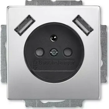 Elektrická zásuvka Zásuvka 230 V s USB jednonásobná ABB Future ušlechtilá ocel