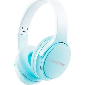 Sluchátka CANYON bezdrátová sluchátka OnRiff 4, BT 5.3, USB-C, baterie 500 mAh, mic., 40mm měniče, modré