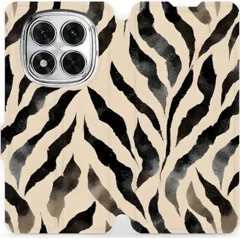 Pouzdro na mobilní telefon Flipové pouzdro Mobiwear - Xiaomi Redmi Note 14 Pro 5G - VA53S Zebří (Knížkové flip pouzdro, obal, kryt na mobil Xiaomi Redmi Note 14 Pro 5G - VA53S Zebří, materiál Umělá kůže + TPU - ochrana 360°, stojánek, silikonová vanička, magnetické zavírání)