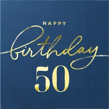 Papírový ubrousek Papírové ubrousky 50. narozeniny - Royal blue