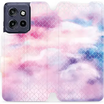 Pouzdro na mobilní telefon Flipové pouzdro Mobiwear - Motorola Edge 50 Neo - MR02S Vodovkové obrazce (Knížkové flip pouzdro, obal, kryt na mobil Motorola Edge 50 Neo - MR02S Vodovkové obrazce, materiál Umělá kůže + TPU - ochrana 360°, stojánek, silikonová vanička, magnetické zavírá